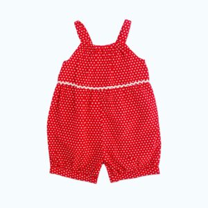 Fun Red Polkadots Cotton Playsuit